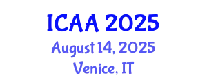 International Conference on Aeronautics and Aeroengineering (ICAA) August 14, 2025 - Venice, Italy
