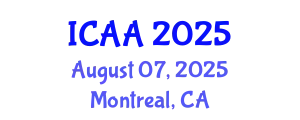 International Conference on Aeronautics and Aeroengineering (ICAA) August 07, 2025 - Montreal, Canada