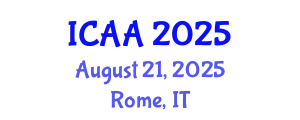 International Conference on Aeronautics and Aeroengineering (ICAA) August 21, 2025 - Rome, Italy