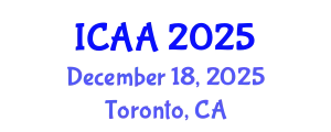 International Conference on Aeronautics and Aeroengineering (ICAA) December 18, 2025 - Toronto, Canada