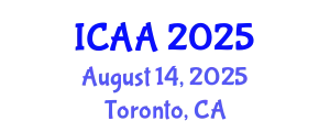International Conference on Aeronautics and Aeroengineering (ICAA) August 14, 2025 - Toronto, Canada