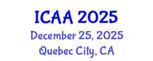 International Conference on Aeronautics and Aeroengineering (ICAA) December 25, 2025 - Quebec City, Canada