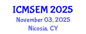 International Conference on Materials Sciences and Energy Materials (ICMSEM) November 03, 2025 - Nicosia, Cyprus