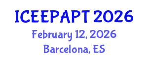 International Conference on Environmental Electrochemistry, Pollutant Analyses and Pollutant Treatment (ICEEPAPT) February 12, 2026 - Barcelona, Spain