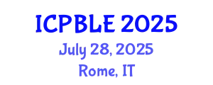 International Conference on Problem-Based Learning and Education (ICPBLE) July 28, 2025 - Rome, Italy