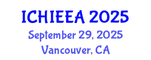 International Conference on Hydrogen Infrastructures for Energy Engineering Applications (ICHIEEA) September 29, 2025 - Vancouver, Canada