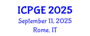 International Conference on Petroleum Geochemistry and Exploration (ICPGE) September 11, 2025 - Rome, Italy