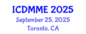 International Conference on Design, Mechanical and Material Engineering (ICDMME) September 25, 2025 - Toronto, Canada