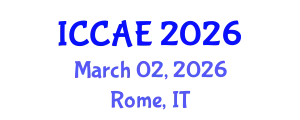 International Conference on Corrosion and Applied Electrochemistry (ICCAE) March 02, 2026 - Rome, Italy