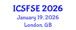 International Conference on Structural Fire Safety Engineering (ICSFSE) January 19, 2026 - London, United Kingdom