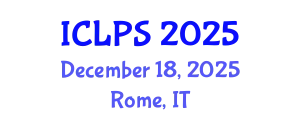 International Conference on Law and Political Science (ICLPS) December 18, 2025 - Rome, Italy