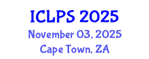 International Conference on Law and Political Science (ICLPS) November 03, 2025 - Cape Town, South Africa