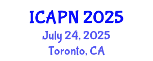 International Conference on Ageing, Psychology and Neuroscience (ICAPN) July 24, 2025 - Toronto, Canada