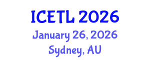International Conference on Education, Teaching and Learning (ICETL) January 26, 2026 - Sydney, Australia