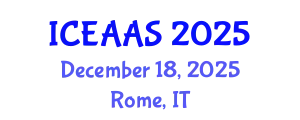 International Conference on Economic and Administrative Sciences (ICEAAS) December 18, 2025 - Rome, Italy