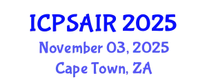 International Conference on Political Sciences and International Relations (ICPSAIR) November 03, 2025 - Cape Town, South Africa