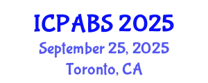 International Conference on Pharmaceutical and Biomedical Sciences (ICPABS) September 25, 2025 - Toronto, Canada