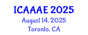 International Conference on Aeronautical and Aerospace Engineering (ICAAAE) August 14, 2025 - Toronto, Canada