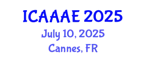 International Conference on Aeronautical and Aerospace Engineering (ICAAAE) July 10, 2025 - Cannes, France