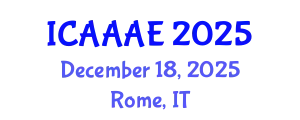 International Conference on Aeronautical and Aerospace Engineering (ICAAAE) December 18, 2025 - Rome, Italy