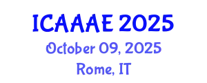 International Conference on Aeronautical and Aerospace Engineering (ICAAAE) October 09, 2025 - Rome, Italy