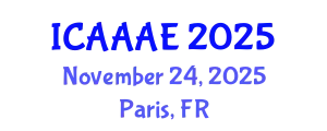 International Conference on Aeronautical and Aerospace Engineering (ICAAAE) November 24, 2025 - Paris, France