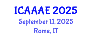 International Conference on Aeronautical and Aerospace Engineering (ICAAAE) September 11, 2025 - Rome, Italy