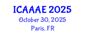 International Conference on Aeronautical and Aerospace Engineering (ICAAAE) October 30, 2025 - Paris, France