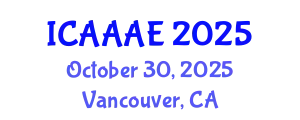 International Conference on Aeronautical and Aerospace Engineering (ICAAAE) October 30, 2025 - Vancouver, Canada