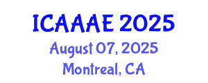 International Conference on Aeronautical and Aerospace Engineering (ICAAAE) August 07, 2025 - Montreal, Canada