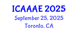 International Conference on Aeronautical and Aerospace Engineering (ICAAAE) September 25, 2025 - Toronto, Canada