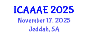 International Conference on Aeronautical and Aerospace Engineering (ICAAAE) November 17, 2025 - Jeddah, Saudi Arabia