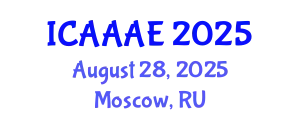 International Conference on Aeronautical and Aerospace Engineering (ICAAAE) August 28, 2025 - Moscow, Russia
