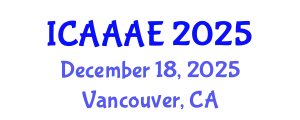 International Conference on Aeronautical and Aerospace Engineering (ICAAAE) December 18, 2025 - Vancouver, Canada
