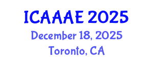International Conference on Aeronautical and Aerospace Engineering (ICAAAE) December 18, 2025 - Toronto, Canada
