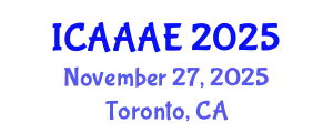 International Conference on Aeronautical and Aerospace Engineering (ICAAAE) November 27, 2025 - Toronto, Canada