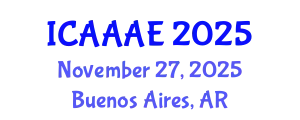 International Conference on Aeronautical and Aerospace Engineering (ICAAAE) November 27, 2025 - Buenos Aires, Argentina