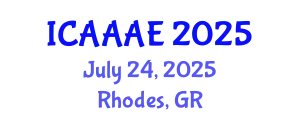 International Conference on Aeronautical and Aerospace Engineering (ICAAAE) July 24, 2025 - Rhodes, Greece