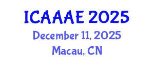 International Conference on Aeronautical and Aerospace Engineering (ICAAAE) December 11, 2025 - Macau, China