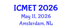 International Conference on Mechanical Engineering and Technology (ICMET) May 11, 2026 - Amsterdam, Netherlands