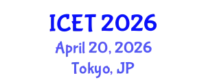 International Conference on Educational Technology (ICET) April 20, 2026 - Tokyo, Japan