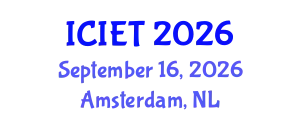 International Conference on Innovation and Educational Transformation (ICIET) September 16, 2026 - Amsterdam, Netherlands