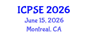 International Conference on Pharmaceutical Science and Engineering (ICPSE) June 15, 2026 - Montreal, Canada