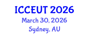 International Conference on Combustion, Energy Utilisation and Thermodynamics (ICCEUT) March 30, 2026 - Sydney, Australia