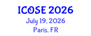 International Conference on Orthopaedics and Sports Engineering (ICOSE) July 19, 2026 - Paris, France