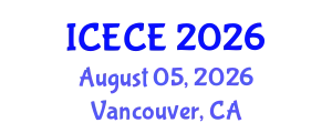 International Conference on Environmental and Civil Engineering (ICECE) August 05, 2026 - Vancouver, Canada