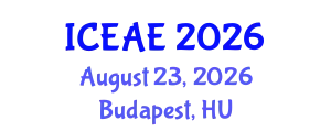 International Conference on Ecological and Agricultural Engineering (ICEAE) August 23, 2026 - Budapest, Hungary
