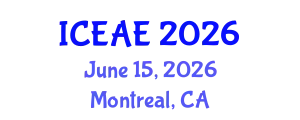 International Conference on Ecological and Agricultural Engineering (ICEAE) June 15, 2026 - Montreal, Canada