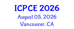 International Conference on Pharmacy and Chemical Engineering (ICPCE) August 05, 2026 - Vancouver, Canada