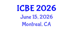 International Conference on Bioengineering (ICBE) June 15, 2026 - Montreal, Canada